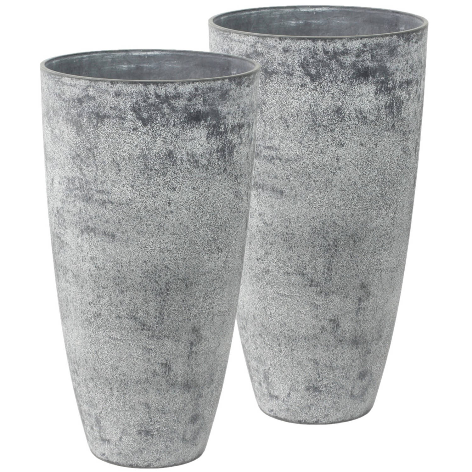 Bloempot/plantenpot vaas van gerecycled betongrijs D29 en H50 cm Plantenpotten | Blokker