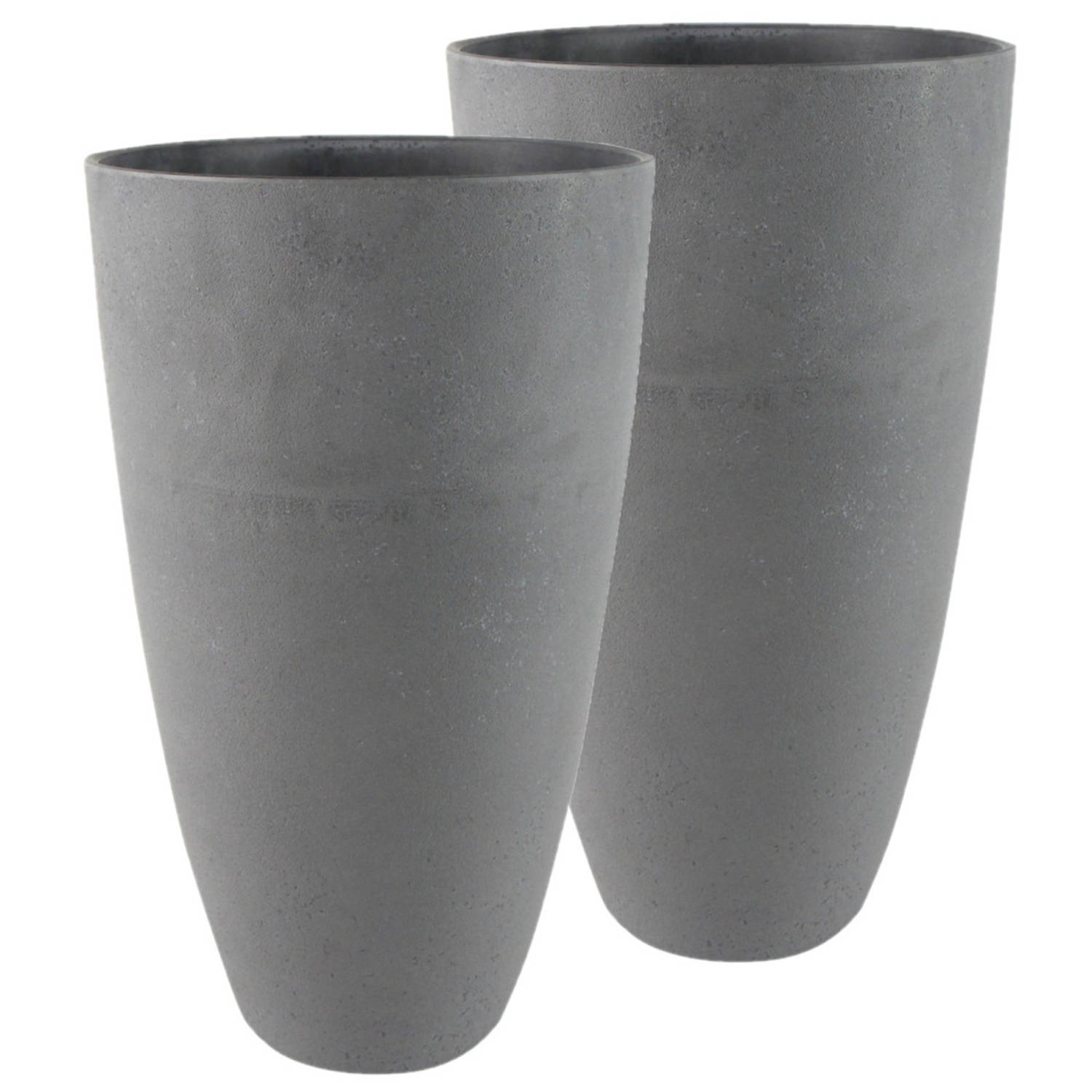 Observeer woestenij Sobriquette Bloempot/plantenpot vaas van gerecycled kunststof donkergrijs D29 en H50 cm  - Plantenpotten | Blokker