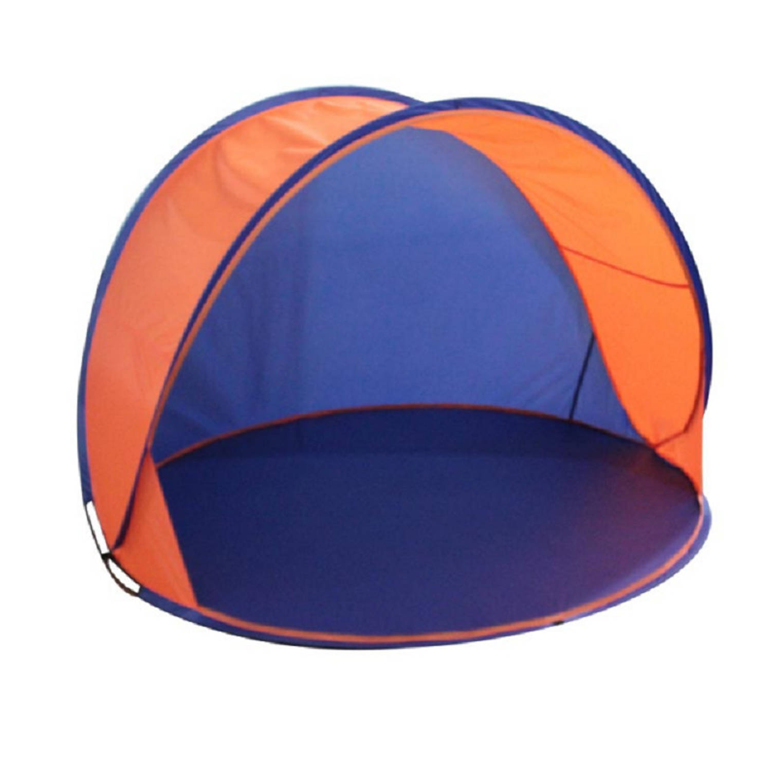 Beachshelter pop-up strandtent/windscherm blauw/oranje 150 x 80 cm - Windschermen