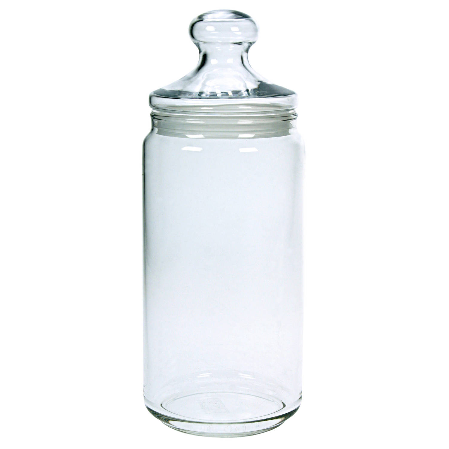 Voorraadpot/bewaarpot 1500 ml glas met glazen deksel - Voorraadpot