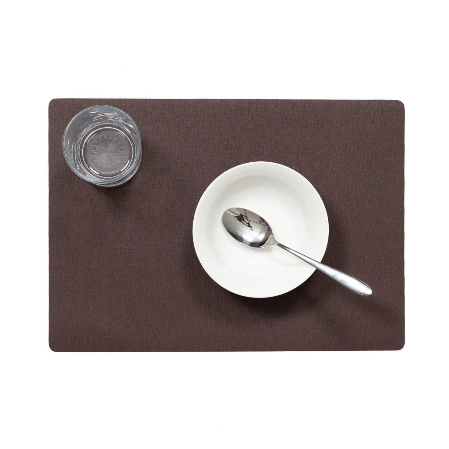 Stevige luxe Tafel placemats Plain chocolade bruin 30 x 43 cm - Placemats