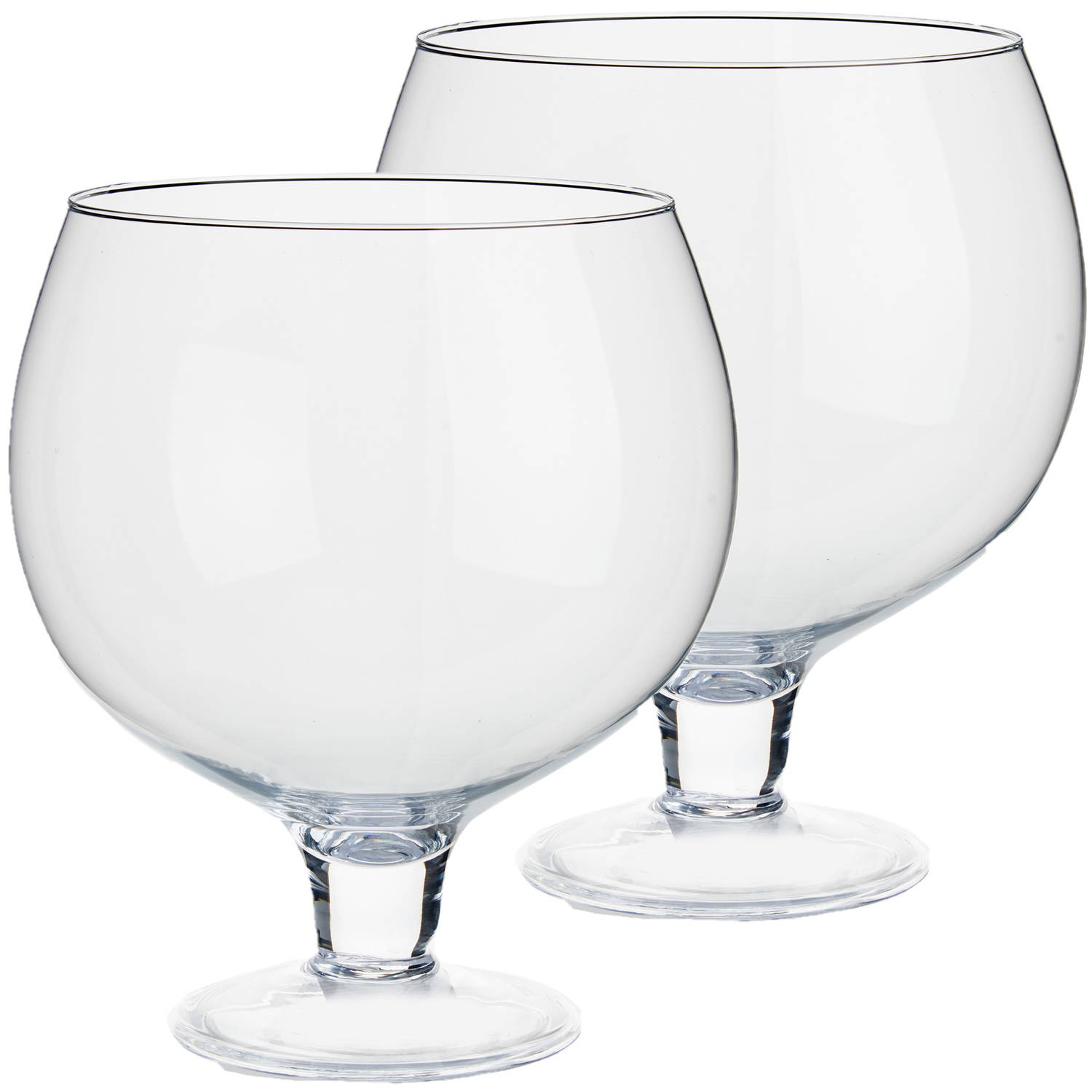 Stamboom vliegtuig merk Glazen wijnglas/decoratie vaas 25 x 29 cm - Vazen | Blokker