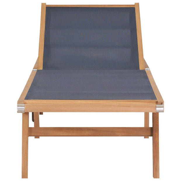 The Living Store Teakhouten Ligstoelen - Set van 2 - Verstelbare Rugleuning - Inklapbaar - 206x60x35 cm