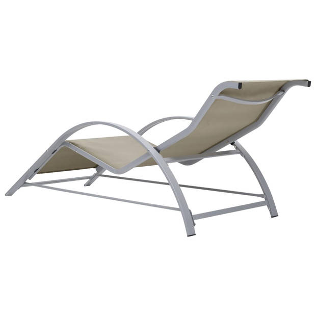 The Living Store Loungebed Tuin - Crème - 167 x 60 x 66 cm - Aluminium en Staal