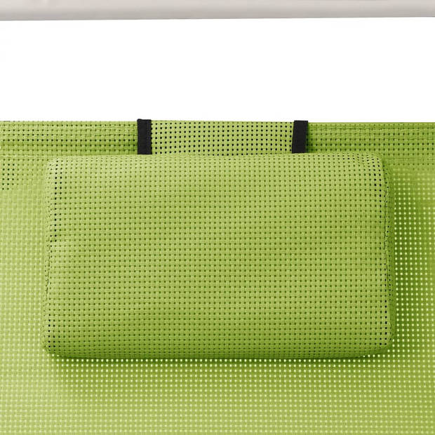 The Living Store Loungebed Tweepersoons - 190 x 137 x 158 cm - Groen - Textileen en Staal