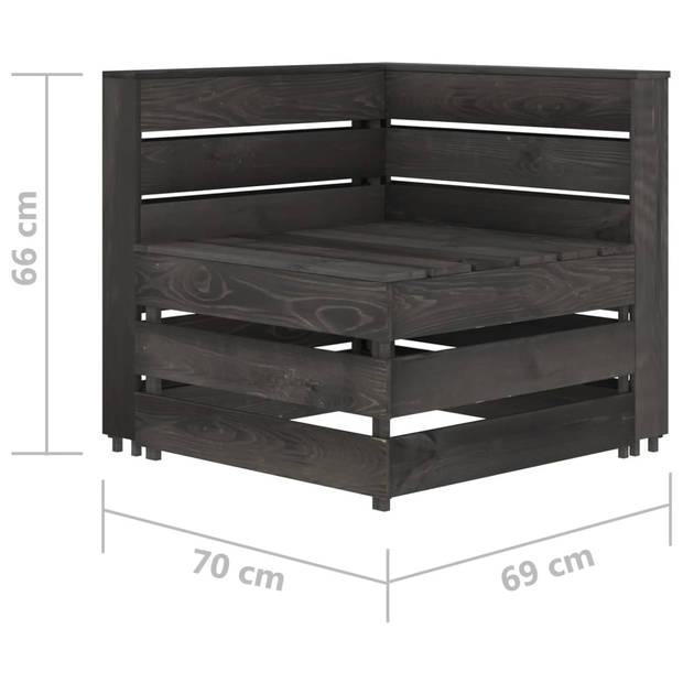 vidaXL Tuinhoekbank pallet geïmpregneerd grenenhout grijs