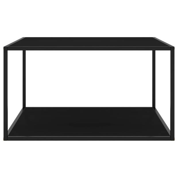 vidaXL Salontafel met zwart glas 90x90x50 cm zwart