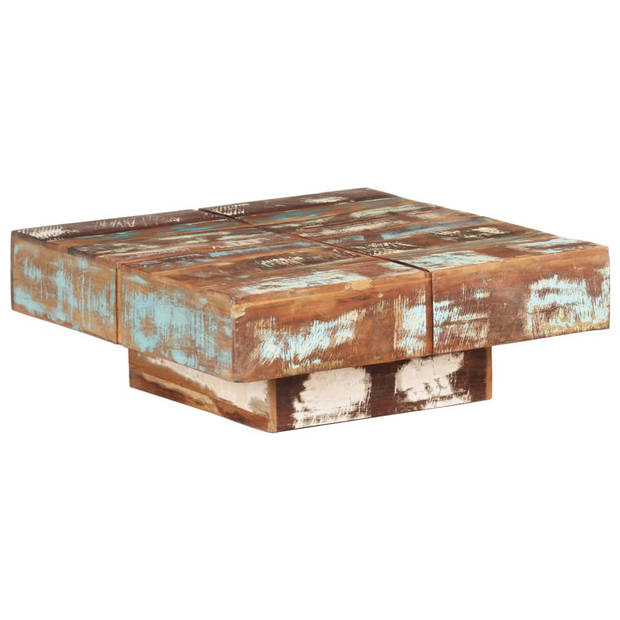 The Living Store Houten Tafel - Woonkamer meubel - 80 x 80 x 28 cm - Gerecycled hout