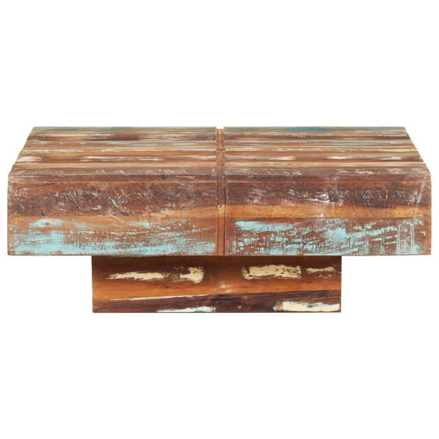 The Living Store Houten Tafel - Woonkamer meubel - 80 x 80 x 28 cm - Gerecycled hout