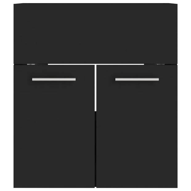 The Living Store Gootsteenkast - zwart - spaanplaat - 41 x 38.5 x 46 cm