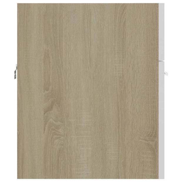 vidaXL Wastafelkast 41x38,5x46 cm bewerkt hout wit en sonoma eiken