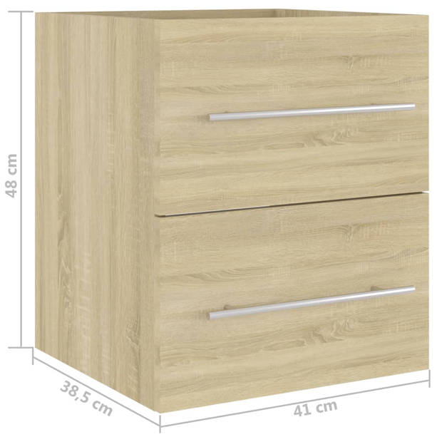 vidaXL Wastafelkast 41x38,5x48 cm bewerkt hout sonoma eikenkleurig