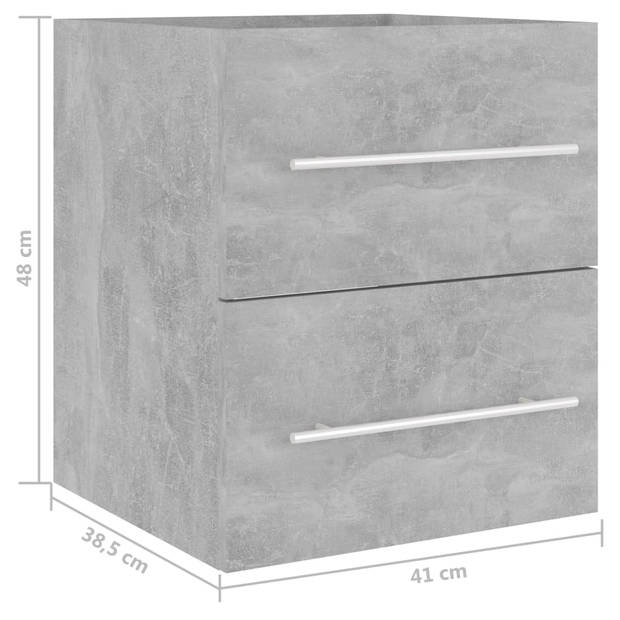 vidaXL Wastafelkast 41x38,5x48 cm bewerkt hout betongrijs