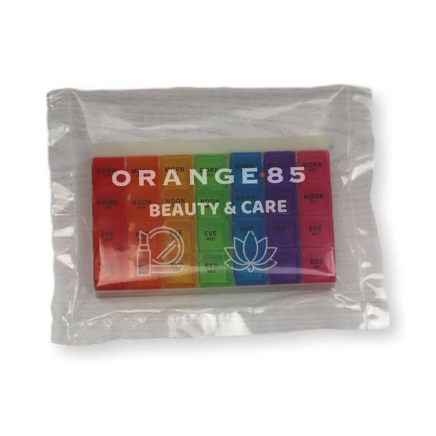 Orange85 Pillendoosje - 7 Dagen - 4 Vakken - Multicolor - Plastic - Opberger