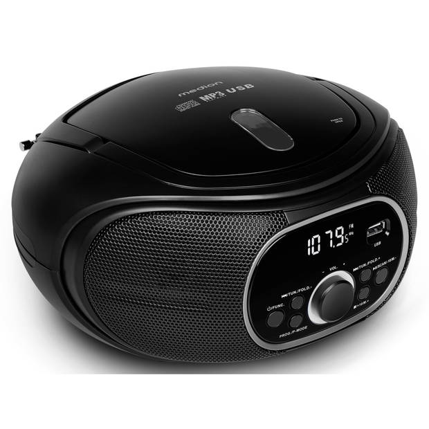 LIFE® E65711 Boombox met CD/MP3-speler PLL FM-stereoradio AUX USB-aansluiting 2 x…