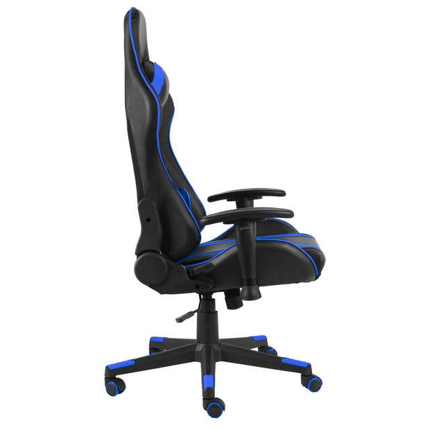 The Living Store Gamingstoel - Zwart/Blauw - Computerstoel - Hoge rugleuning - Ergonomisch - Verstelbaar