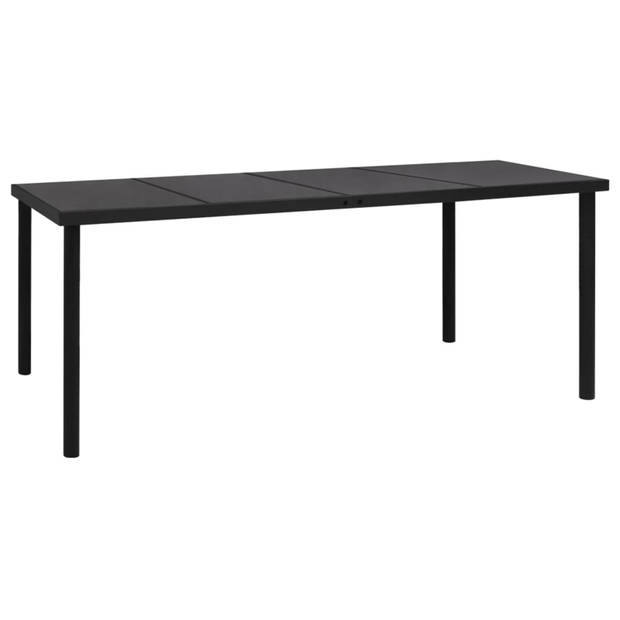 vidaXL Tuintafel 190x90x74 cm staal zwart