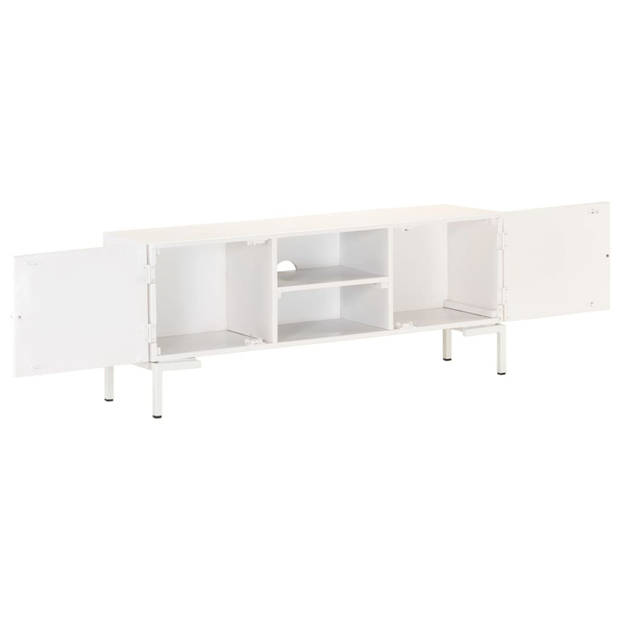 vidaXL Tv-meubel 115x30x46 cm massief mangohout wit