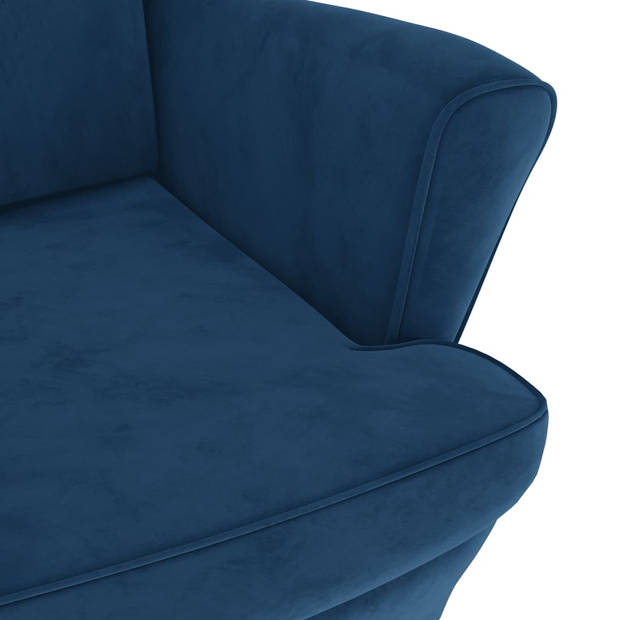 vidaXL Fauteuil fluweel blauw