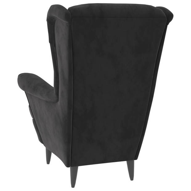 The Living Store Fauteuil Velours - Donkergrijs - 81x90x96.5 cm - Stabiel frame - Comfortabele zit - 110 kg