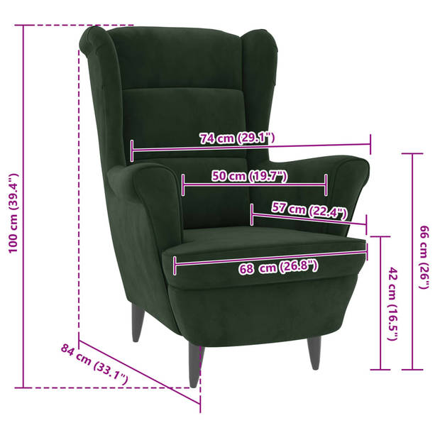 vidaXL Fauteuil fluweel donkergroen