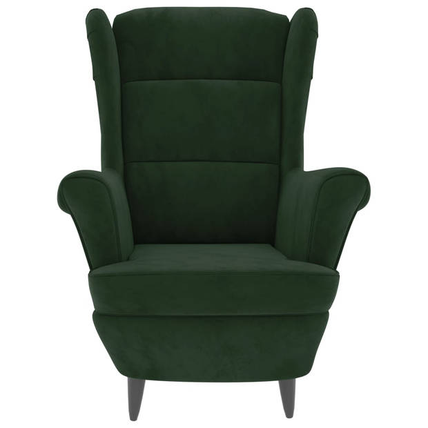 The Living Store Fauteuil Groen Fluweel - 81 x 90 x 96.5 cm - Stabiel Multiplex Frame - Comfortabele Zitting - 110 kg