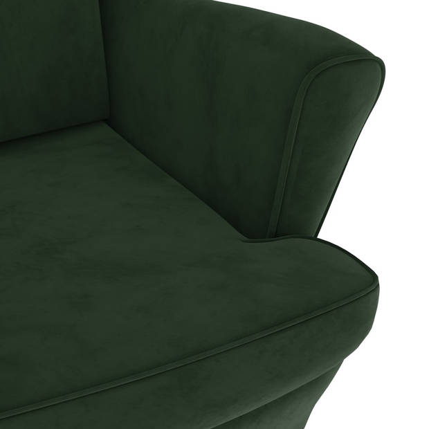 The Living Store Fauteuil Groen Fluweel - 81 x 90 x 96.5 cm - Stabiel Multiplex Frame - Comfortabele Zitting - 110 kg