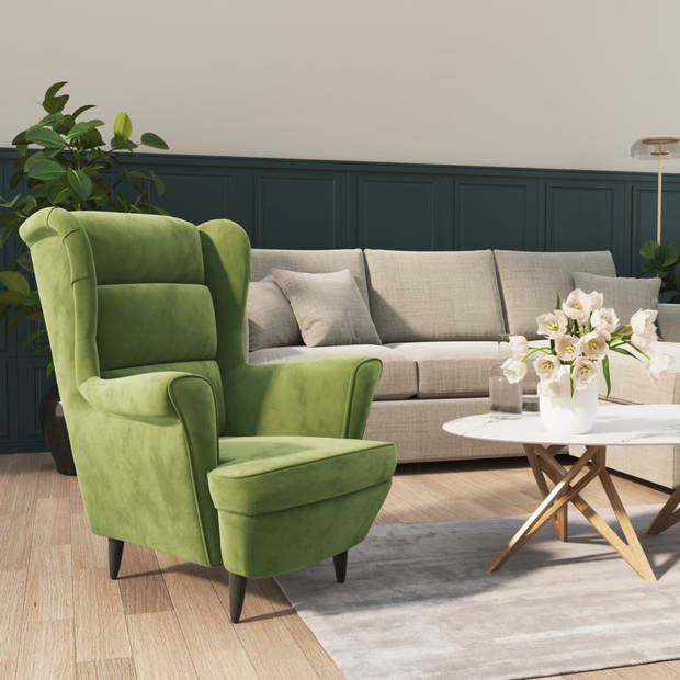 vidaXL Fauteuil fluweel lichtgroen