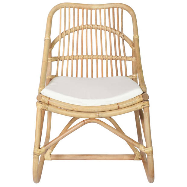 The Living Store Relaxstoel Rattan - 73 x 50 x 78 cm - Comfortabel - Gemakkelijk schoon te maken