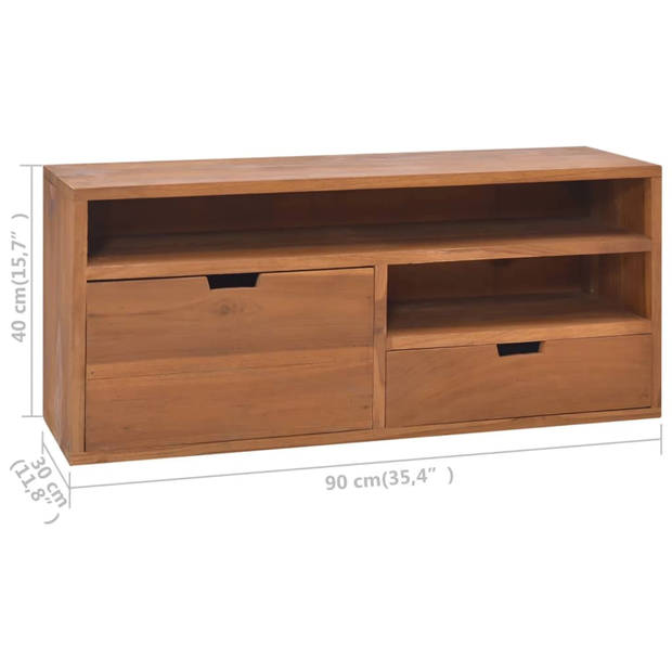 vidaXL Tv-meubel 90x30x40 cm massief teakhout