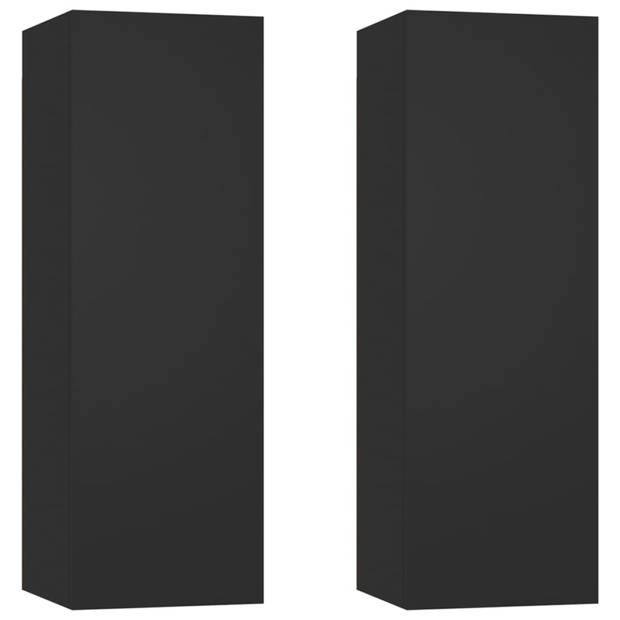 vidaXL Tv-meubels 2 st 30,5x30x90 cm bewerkt hout zwart