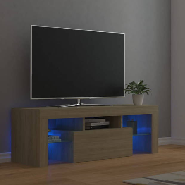 vidaXL Tv-meubel met LED-verlichting 120x35x40cm sonoma eikenkleurig