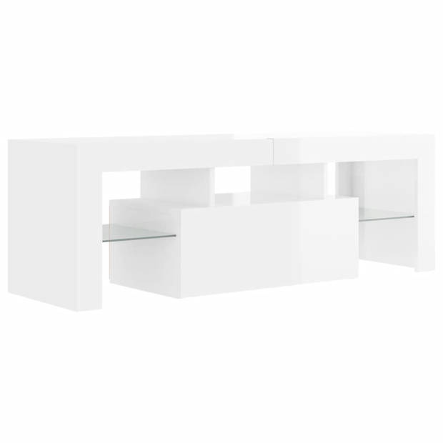 vidaXL Tv-meubel met LED-verlichting 120x35x40 cm hoogglans wit