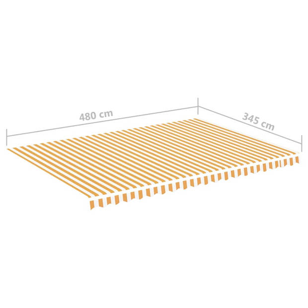 vidaXL Vervangingsdoek voor luifel 5x3,5 m geel en wit