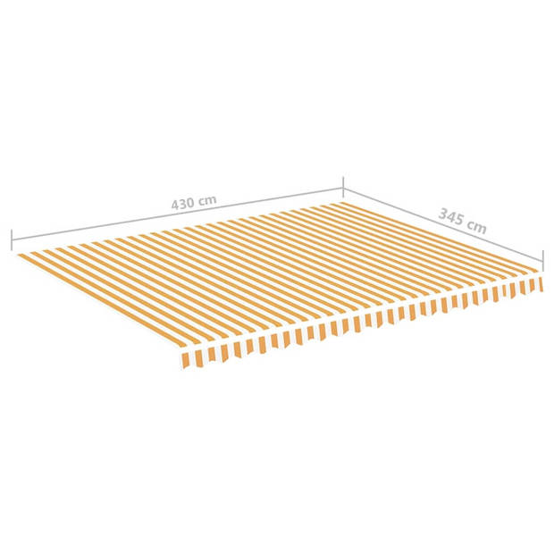 vidaXL Vervangingsdoek voor luifel 4,5x3,5 m geel en wit