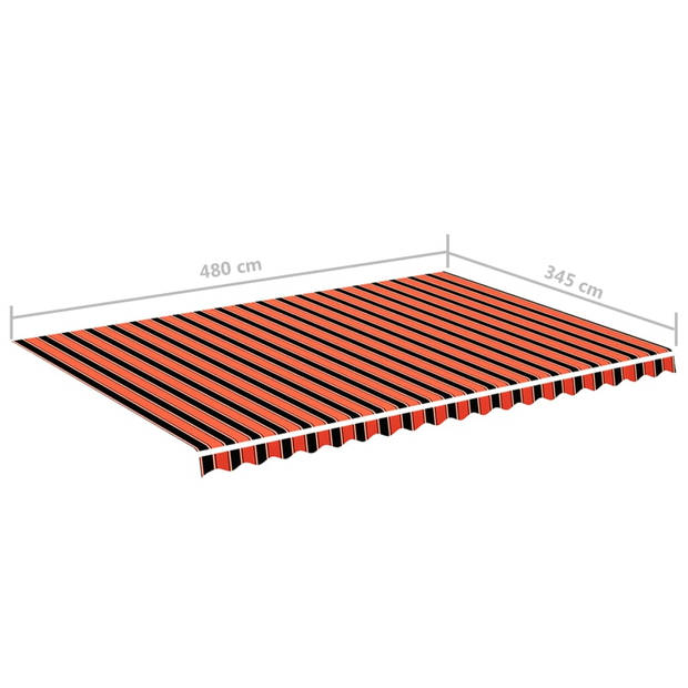 vidaXL Vervangingsdoek voor luifel 5x3,5 m oranje en bruin