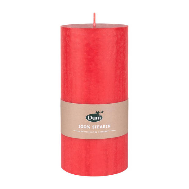 2x stuks rode cilinder kaarsen /stompkaarsen 15 x 7 cm 50 branduren sfeerkaarsen rood - Stompkaarsen