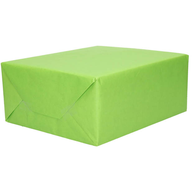 6x Rollen kraft inpakpapier liefde/rode hartjes pakket - groen 200 x 70 cm - Cadeaupapier