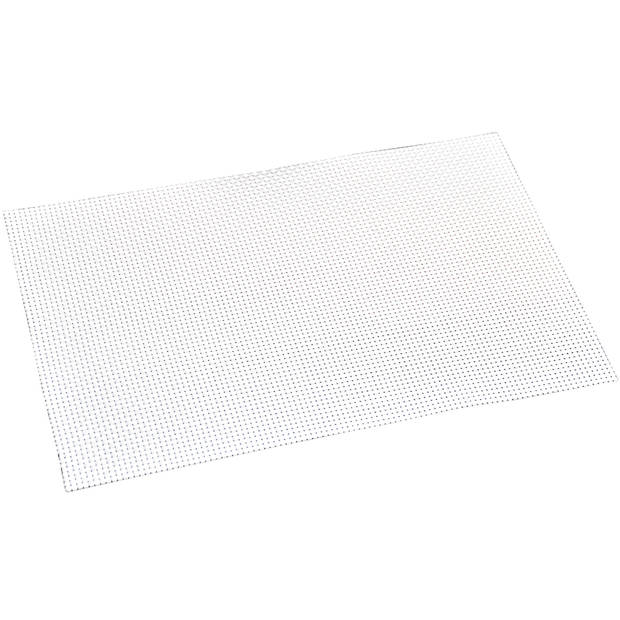 1x Rechthoekige onderleggers/placemats voor borden wit geweven print 29 x 43 cm - Placemats