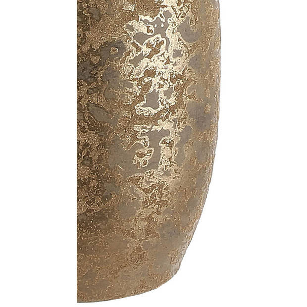 Plantenpot/bloemenvaas van keramiek in het flakes goud print 35 x 17 cm - Vazen
