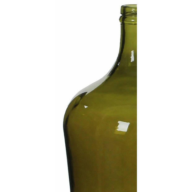 Fles vaas Diego H30 x D18 cm groen gerecycled glas - Vazen