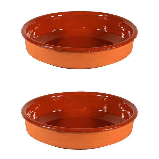 2x Terracotta tapas borden/schalen 18 cm - Snack en tapasschalen