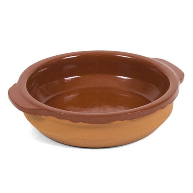 6x Terracotta tapas ovenschaaltjes/serveerschaaltjes 13 en 17 cm - Snack en tapasschalen