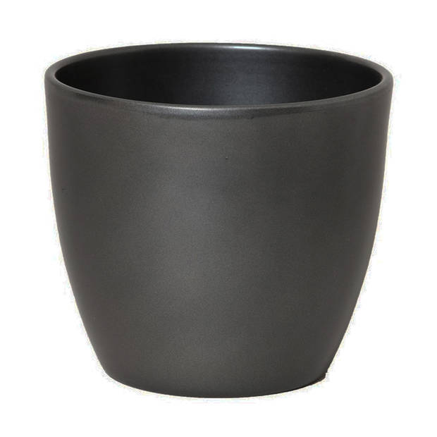 Floran Plantenpot - antracietgrijs - glanzend - keramiek - 32 x 27 cm - Plantenpotten