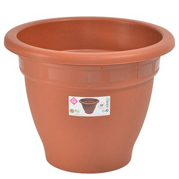 Terra cotta kleur ronde plantenpot/bloempot kunststof diameter 30 cm - Plantenpotten