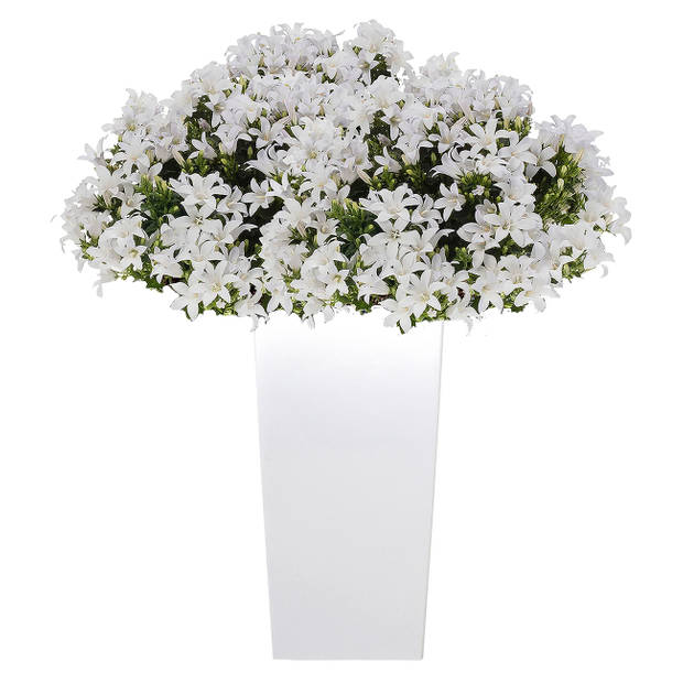 Kunststof Urbi bloempot/plantenpot met binnenpot wit 40 x 40 x 75 cm - Plantenpotten
