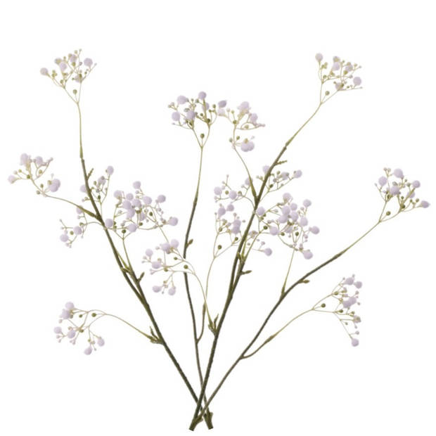 2x stuks kunstbloemen Gipskruid/Gypsophila takken wit 66 cm - Kunstbloemen