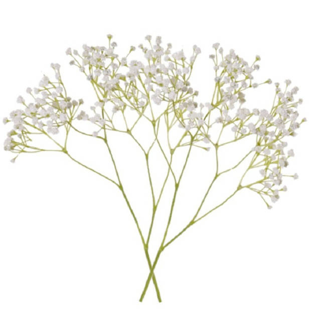 2x stuks kunstbloemen Gipskruid/Gypsophila takken wit 58 cm - Kunstbloemen