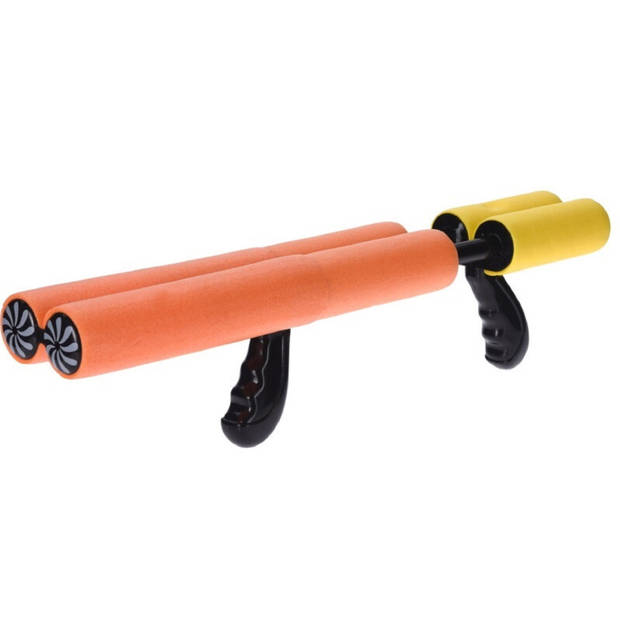 3x Oranje waterpistool/waterpistolen van foam 40 cm met handvat en dubbele spuit - Waterpistolen