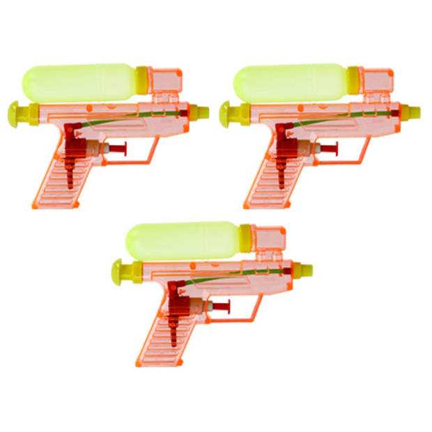 3x Waterpistool/waterpistolen rood 15 cm - Waterpistolen